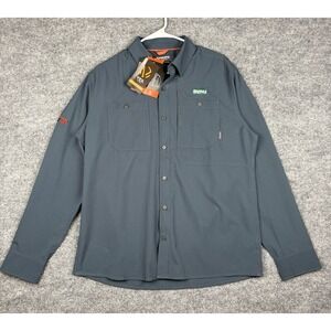 Simms Veil Camo Fishing Shirt Mens M Gray UPF Stretch NWT OREPAC Button